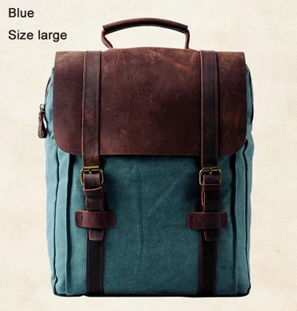 Fashion Male Backpack Leather military Canvas backpack Men backpack women school backpack school bag bagpack rucksack mochila_9