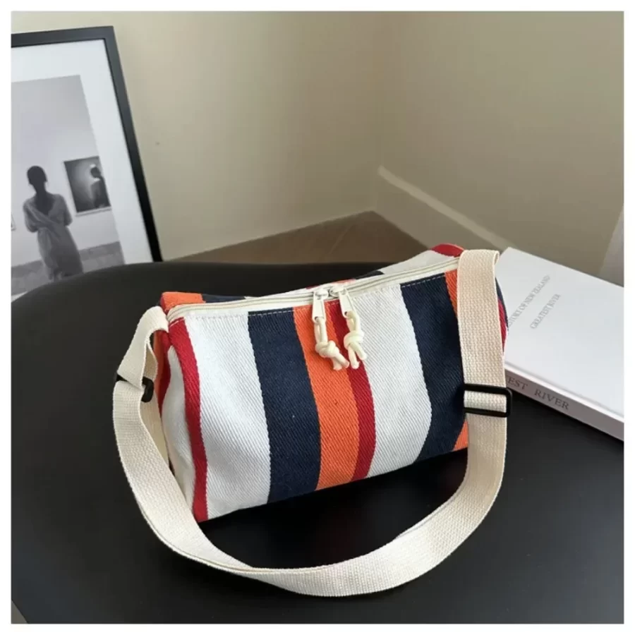 Fashion Winter Large-capacity New Women's Bags Are Versatile Striped Casual Simple and Generous and Straddle The Shoulder_1