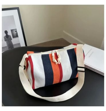 Fashion Winter Large-capacity New Women's Bags Are Versatile Striped Casual Simple and Generous and Straddle The Shoulder