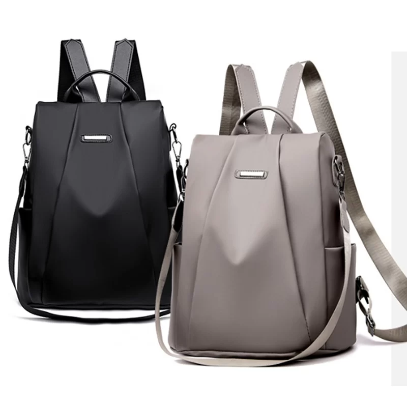 Women's Backpack Casual Nylon Solid Color School Bag Fashion Detachable Shoulder Strap Shoulder Bag Mochila Femenina_1