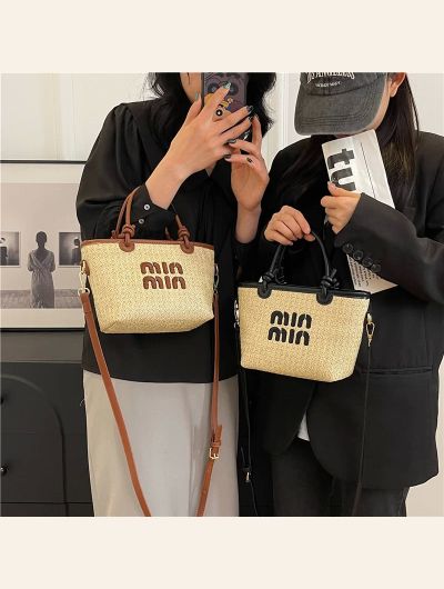 2024 Summer Beach Bag Designer Luxury Tote Shoulder Bags For Women Crossbody Messenger Square Hand Straw Bag Purse Free Shiping