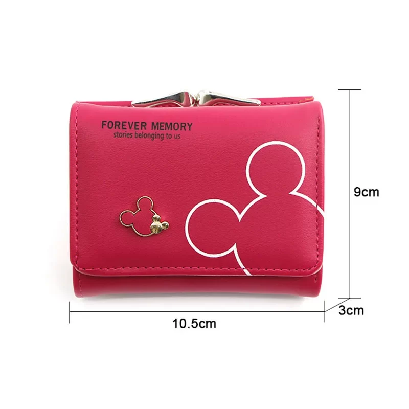 Disney Cartoon Mickey Mouse Wallet for Women's PU Leather Coin Purse Woman Mini Short Wallets Girls Bags Fashion Accessories_3