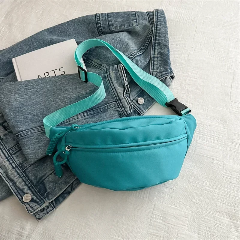 Canvas Running Waist Casual Fanny Packs Sport Chest Bag Banana bag for Women Sling Crossbody Waist Pack Half Moon Belt Bag_13