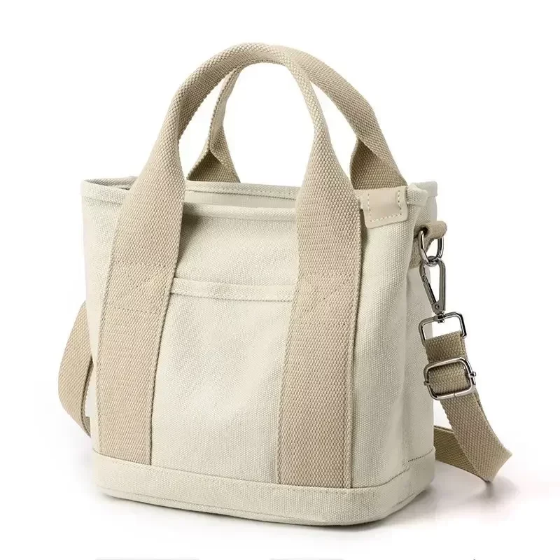 Small Bag with Zipper This Thousand Layer Bags Small Lady Single Shoulder Portable Thickened Canvas Mobile Phone Bucket Tote Bag_12