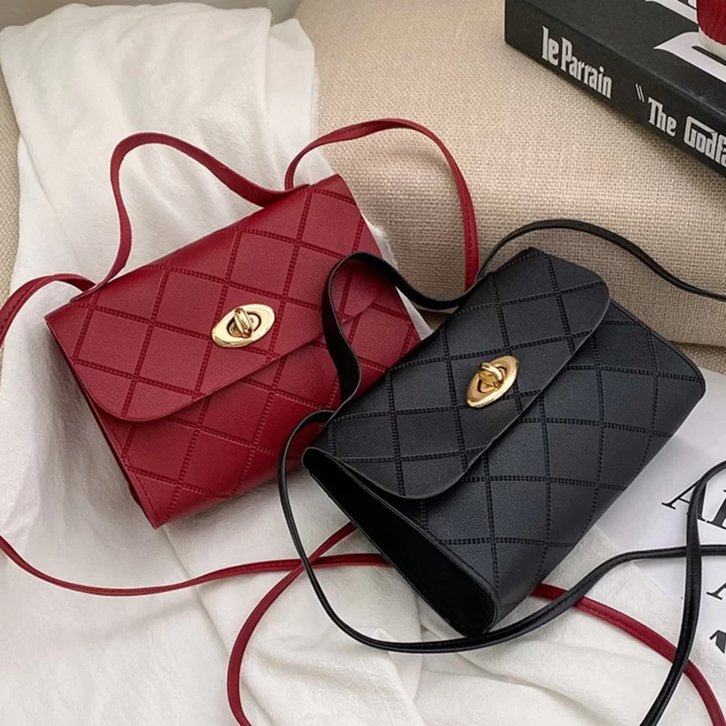 Women's Handbags Striped Square Fresh Age Reducing High Capacity Fine Texture Soft Comfortable Female's Crossbody Bag_3