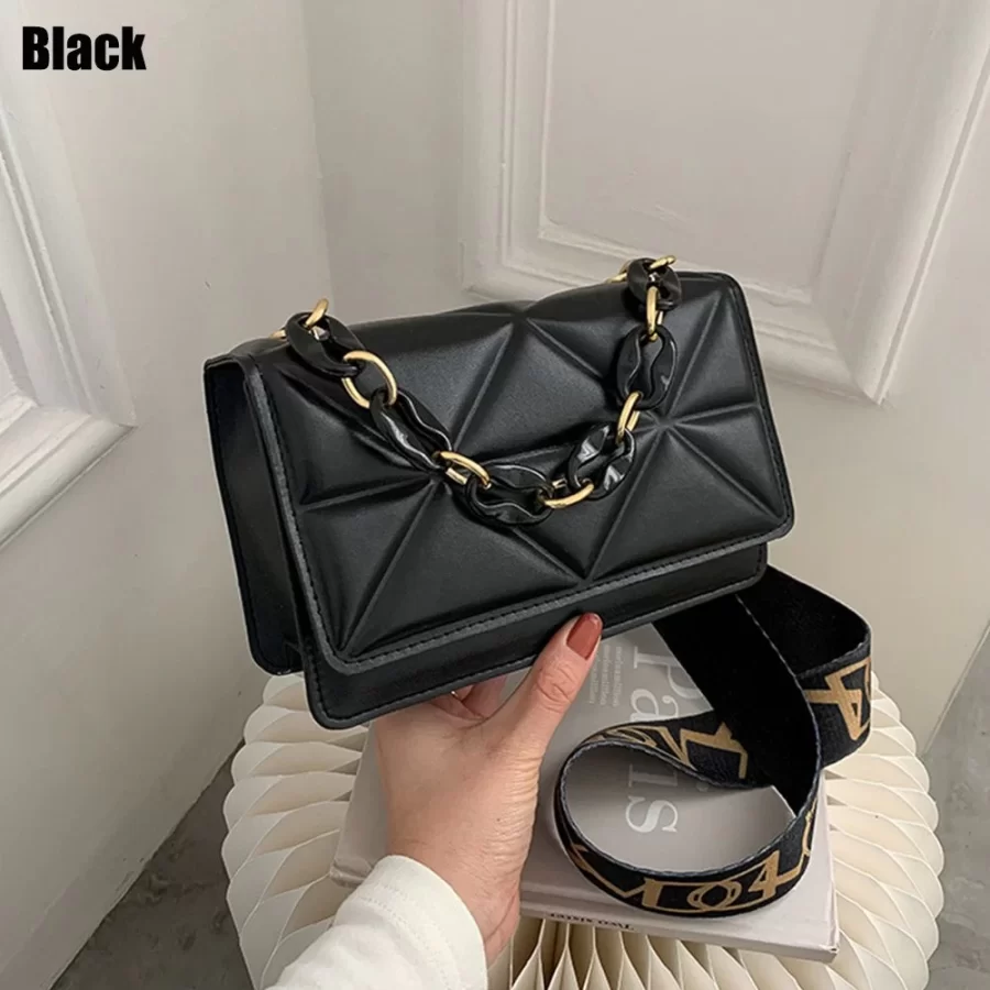 Fashion Women Shoulder Bag Handbags PU Leather Flap Bag Female Large Capacity Metal Chain Casual Crossobdy Clutch_10