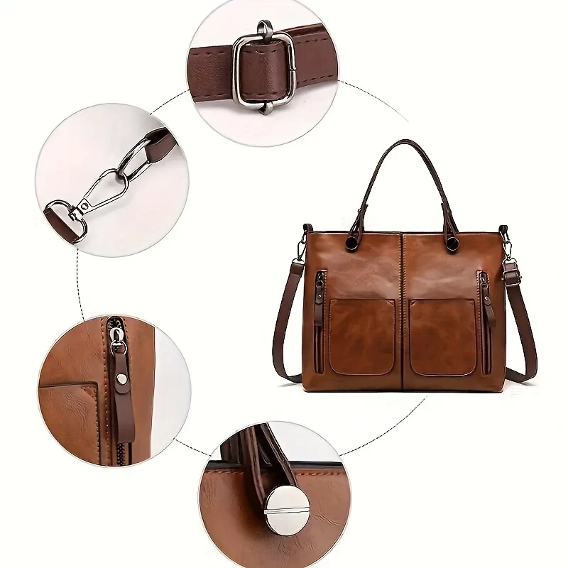 Women's Bag Fashion Classical Style Crossbody Handbag Retro PU Leather Shoulder and Purse Casual Bag Daily_3