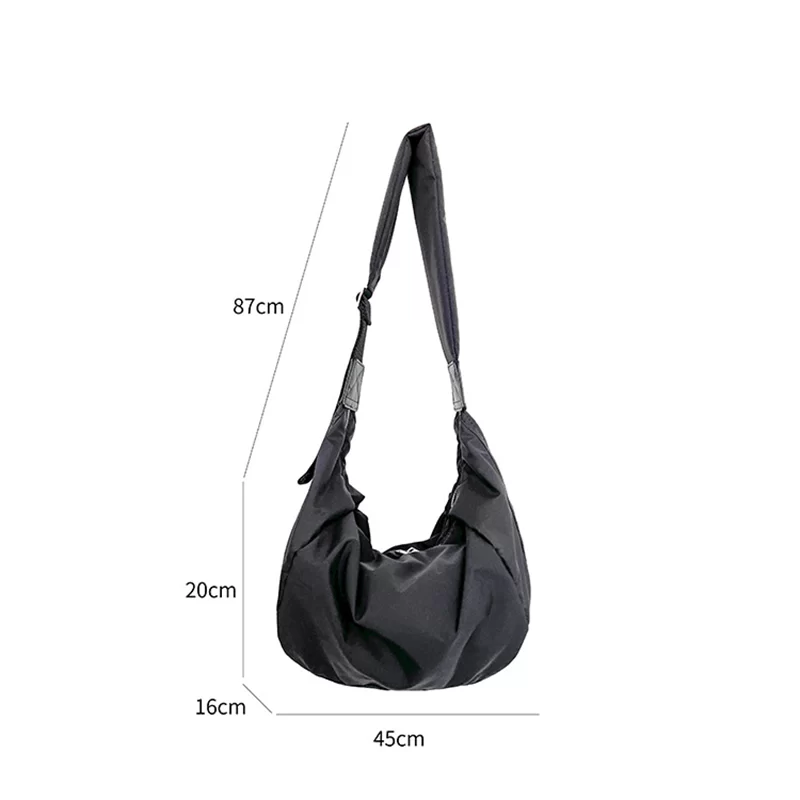 Summer New Women's Bag Large Capacity Casual Nylon Crossbody Bag Dumpling Bag High Grade Solid Color Shoulder Bag_3