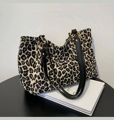 New Fashion Tote Bags Shopping and Travel  Canvas Bags New Women Popular Handbags Large Capacity Leopard Shoulder Bags Сумка