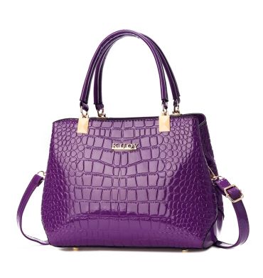 Fashionable Womens Crocodile Pattern Shoulder Bag - Stylish & Durable PU Leather Handbag with Removable Cross-body Strap for Eve