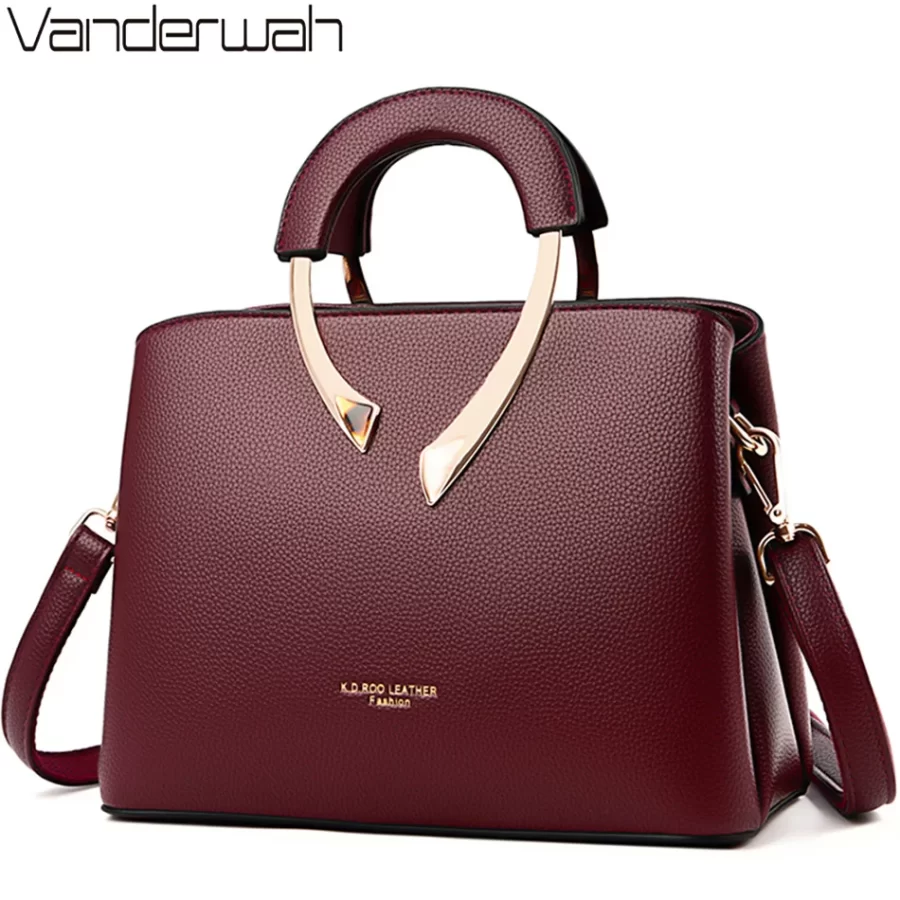 GENUINE VANDERWAH High Quality Leather Casual Tote Luxury Handbags Women Bags Designer Shoulder Crossbody Bags for Women 2024_1