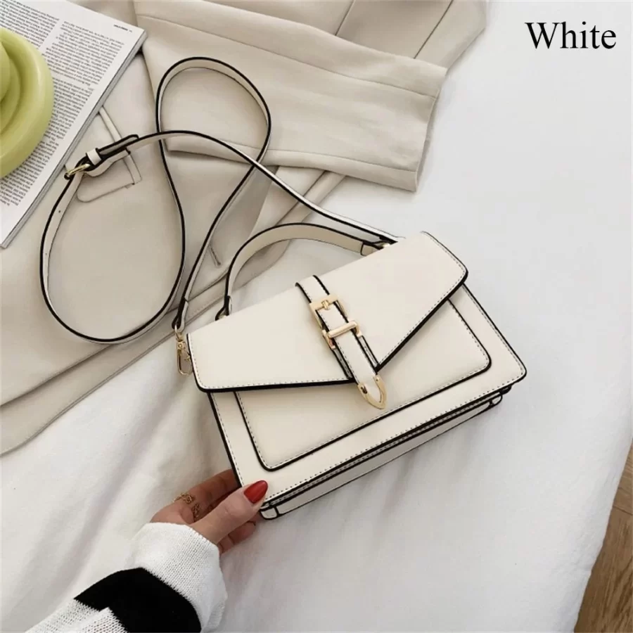 Women PU Leather Messenger Shoulder Bag Ladies Solid Color Simple Crossbody Bag Fashion Handbag Leisure Portable Sling Bag_9