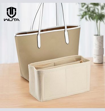 WUTA Inner Bag For Coach Felt Insert Bag Makeup Handbag Organizer Travel Purse Portable Zipper Cosmetic Bags Storage Tote