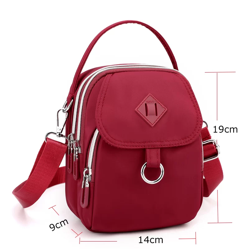 Fashion 3 Layers Girls Mini Bag High Quality Fabric Women Small Shoulder Bag Pretty Style Girls Phone Bag Casual Mini Handbag_2