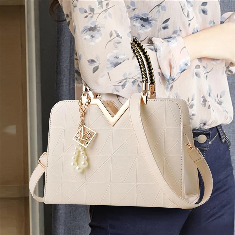 Women Handbag Patchwork Shoulder Messenger Office Work PU Leather Female Bag Ladies Luxury Handbag Fashion Elegant Shoulder Bag_2