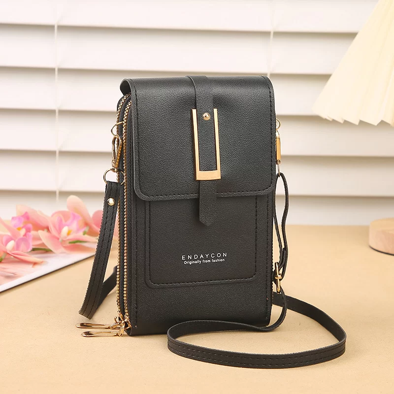 New transparent touchscreen phone bag trend simple crossbody small bag phone women's bag change bag vertical design_2