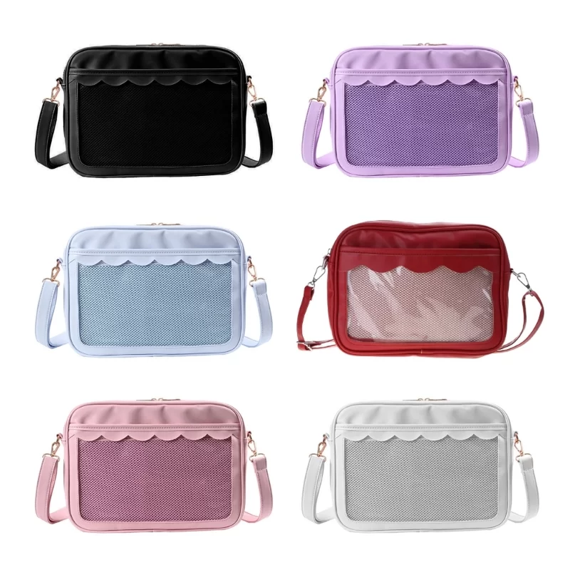 Japanese Harajuku Ita Bag for Women PU Transparent Pocket Itabag High School Girls Uniform JK Crossbody Shoulder Bag_1