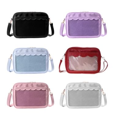 Japanese Harajuku Ita Bag for Women PU Transparent Pocket Itabag High School Girls Uniform JK Crossbody Shoulder Bag