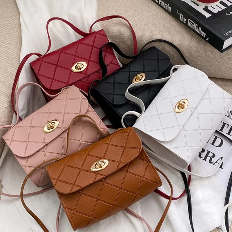 Women's Handbags Striped Square Fresh Age Reducing High Capacity Fine Texture Soft Comfortable Female's Crossbody Bag_2