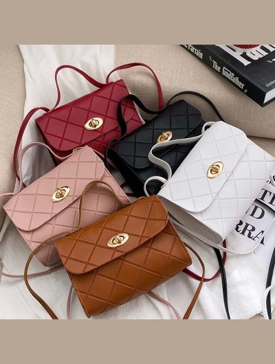 Women's Handbags Striped Square Fresh Age Reducing High Capacity Fine Texture Soft Comfortable Female's Crossbody Bag