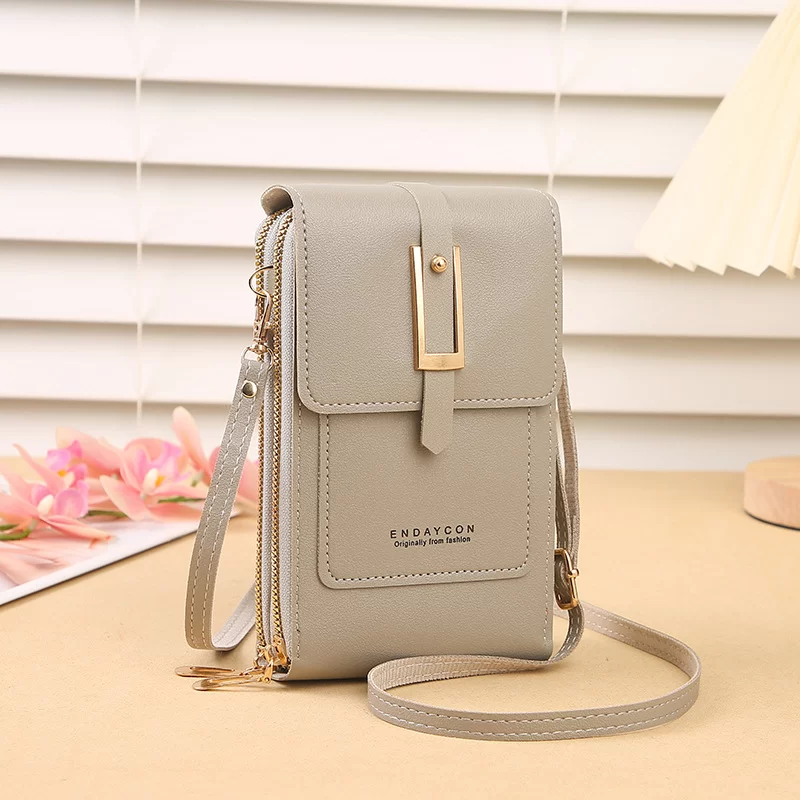 New transparent touchscreen phone bag trend simple crossbody small bag phone women's bag change bag vertical design_7