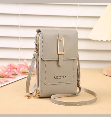 New transparent touchscreen phone bag trend simple crossbody small bag phone women's bag change bag vertical design