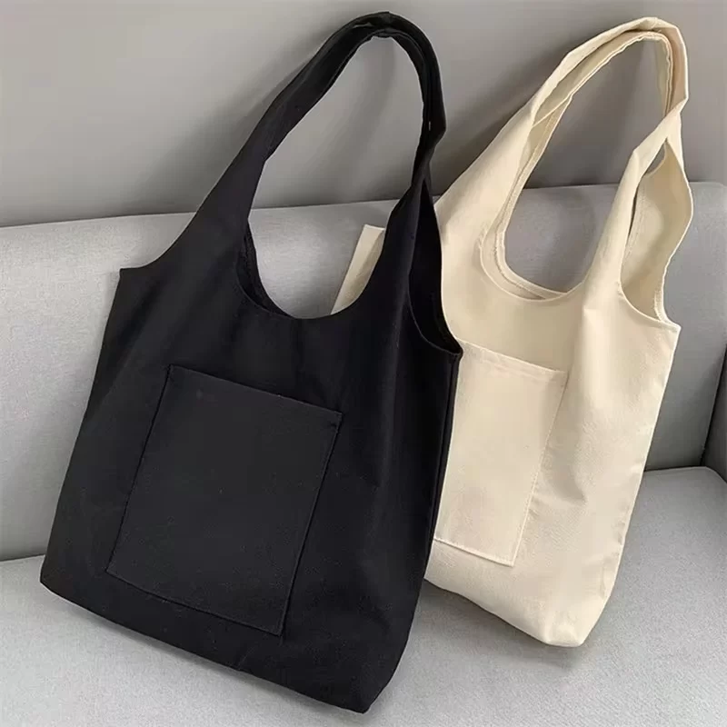 Canvas Bag for Women Shopper Handbags Environmental Storage Reusable Canvas Shoulder Tote Bag School Bags Girl Christmas Gift_1