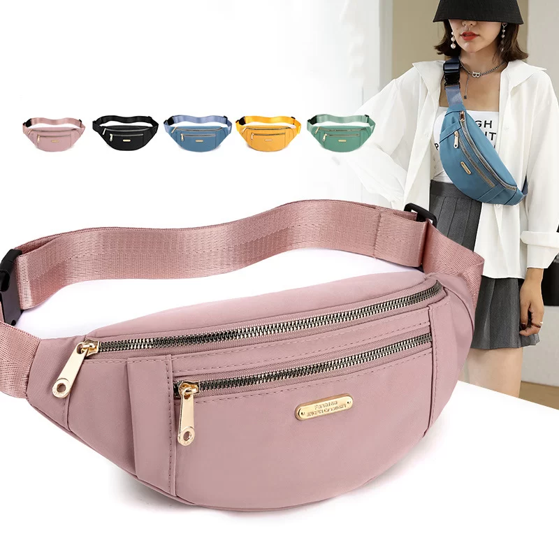 Waist Bags for Women Oxford Leisure Color Waist Bag Shoulder Crossbody Chest Bags Handbags All-match Messenger Belt Bags_1