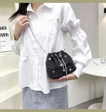 New Bag Women's New Trendy Bag Texture Net Red Diamond Shoulder Bag Fashion Chain Crossbody Bucket Bag