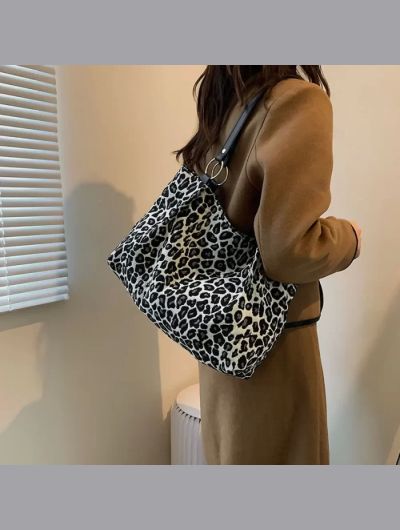 New Fashion Tote Bags Shopping and Travel  Canvas Bags New Women Popular Handbags Large Capacity Leopard Shoulder Bags Сумка