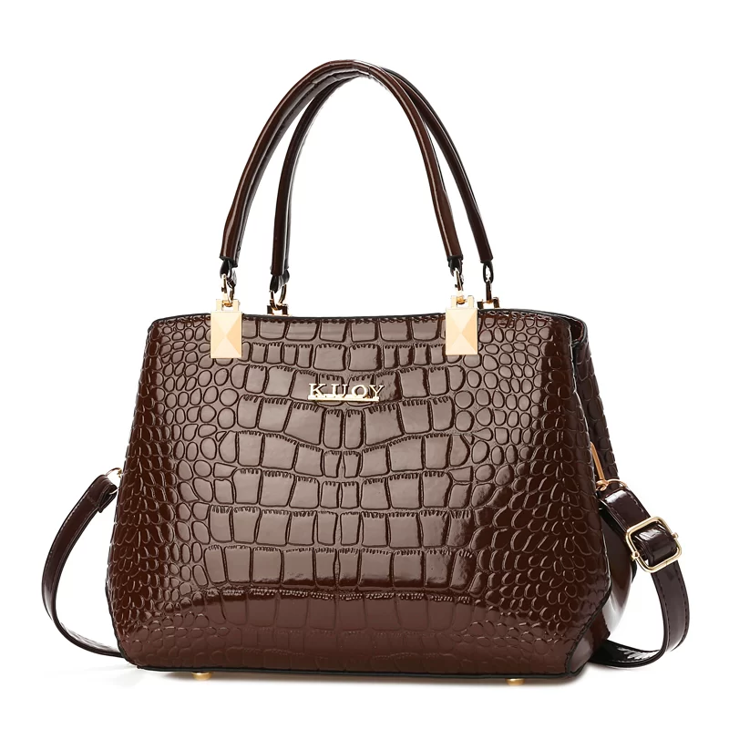 Fashionable Womens Crocodile Pattern Shoulder Bag - Stylish & Durable PU Leather Handbag with Removable Cross-body Strap for Eve_7