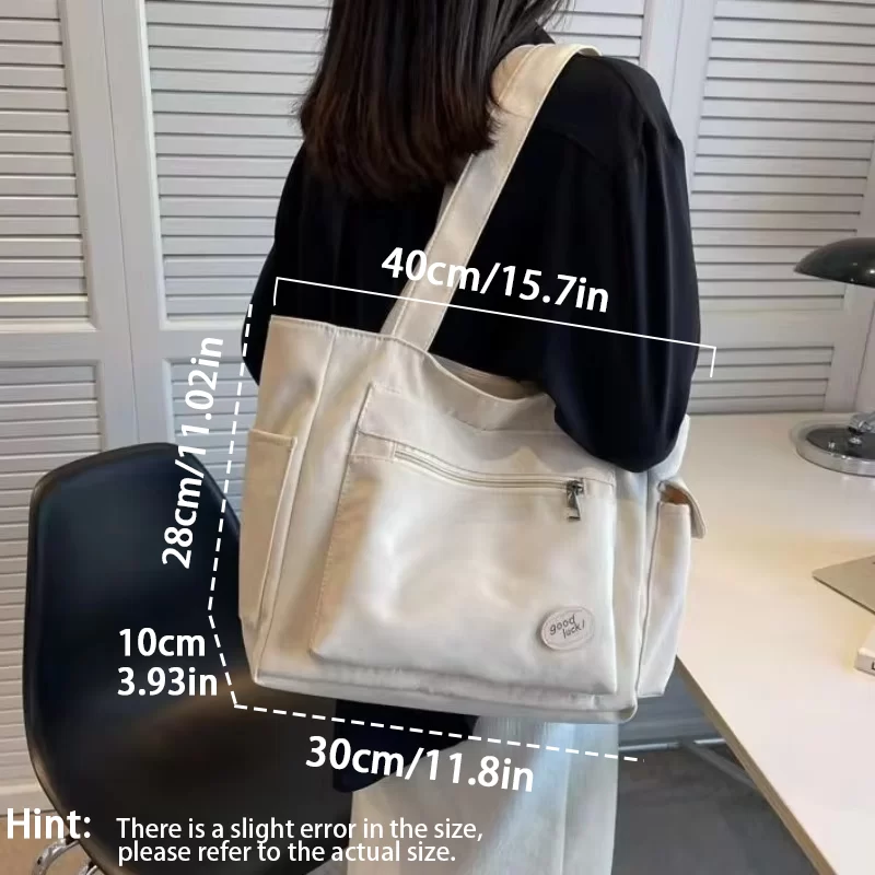 Women's Fashion Shoulder Bag Class Large Capacity Student Tote Bag 2023 New Canvas Commuter Handbag Women Bag_6