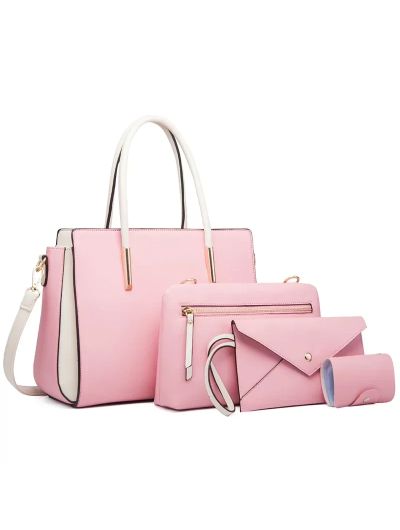 TRAVEASY 2024 Designer Bags Luxury 4 Pcs Set Women's Shoulder Bag Candy Color Hard PU Leather Elegant Ladies Purses and Handbags