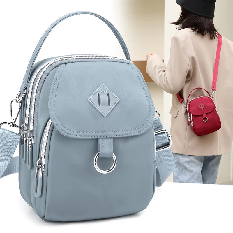 Fashion 3 Layers Girls Mini Bag High Quality Fabric Women Small Shoulder Bag Pretty Style Girls Phone Bag Casual Mini Handbag_1