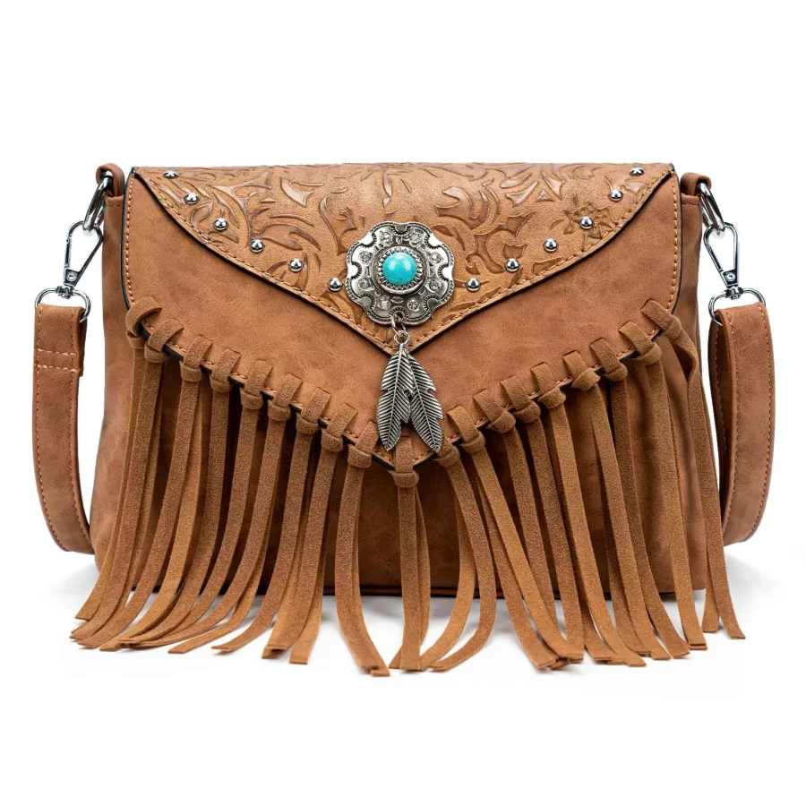 Celela Original Design Shoulder Bag For Women PU Leather Luxury Clutch Designer Handbags Western Purse Fringe Messenger Bag_8