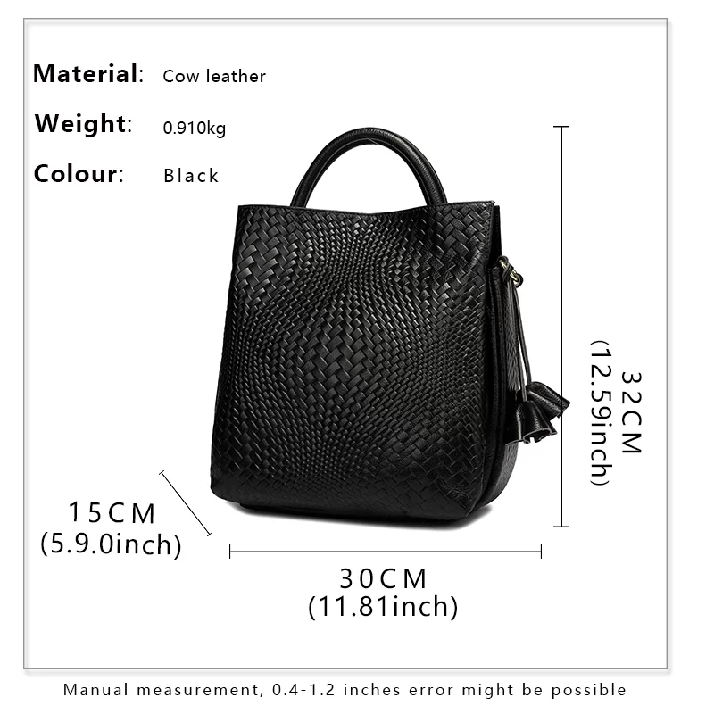 Aidrani  New women's handbag, large capacity woven texture bucket bag, multiple colors_5