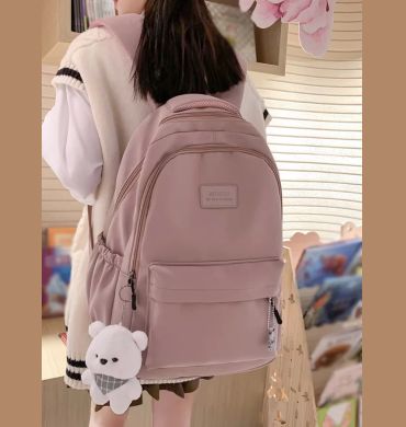 Casual Style Fashion Backpack, Lightweight & Large Capacity Nylon Bag With Multi-Pocket Design For Commuting