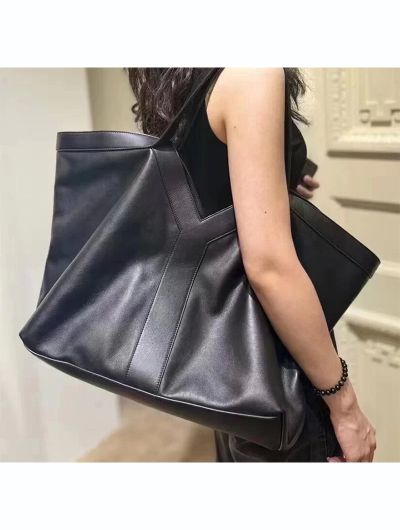 Soft Luxury Y Letter Women Shoulder Bag New Genuine Leather Fashion Large Capacity Tote Bag High-end Casual Commuting Brand Bag