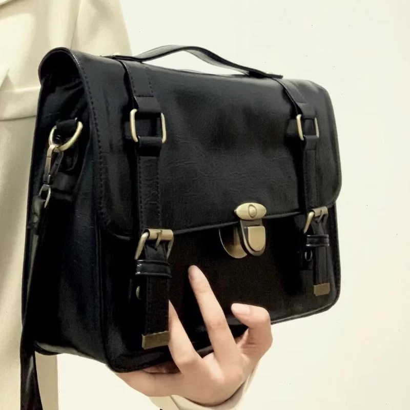 Vintage Female Leather Messenger Bag Women Large Capacity Shoulder Crossbody Bags Student School Bags Fashion Commuter Backpacks_6