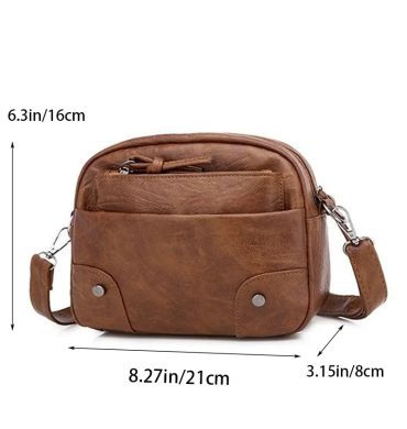 Popular Vintage Simple Women Shoulder Bags Small Handbag Crossbody Phone Purse Pack Soft PU Leather Square Messenger