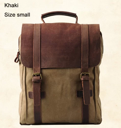 Fashion Male Backpack Leather military Canvas backpack Men backpack women school backpack school bag bagpack rucksack mochila_12