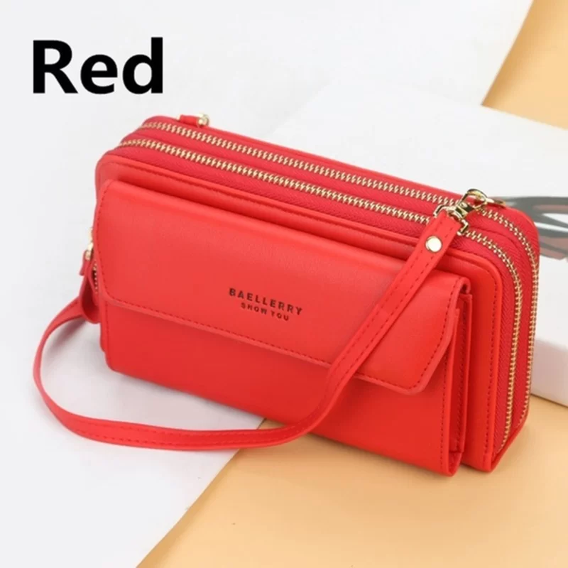 Women Long Wallet Korean Version Crossbody Bag Double Zipper Large Capacity Clutch Bag Shoulder Handbag Female Mobile Phone Bag_13