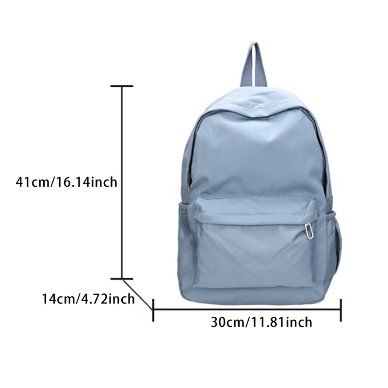 Women Schoolbag Waterproof Large Capacity School Backpack Smooth Zipper Solid Teens Girl Casual Daypack Bag Student Supply NEW_2