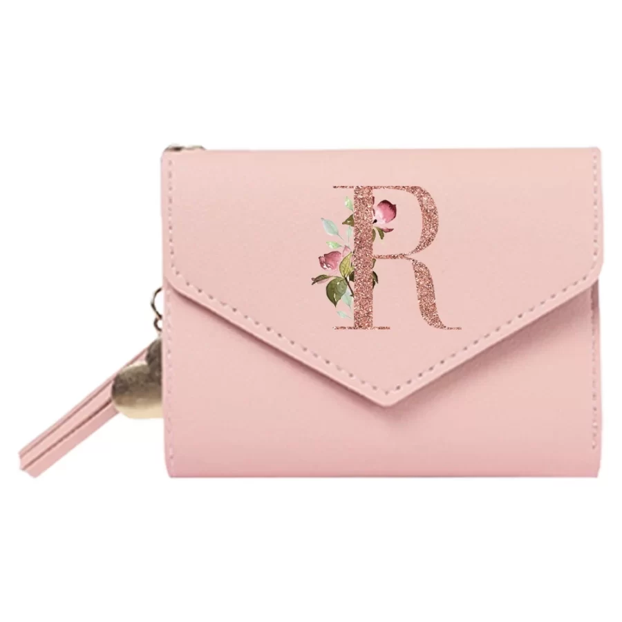 Women's Wallet Clutch Fashion Leather Short Style Purse Multi CaroSlot Coin Purse RFID Blocking Case Rose Gold Pattern_26