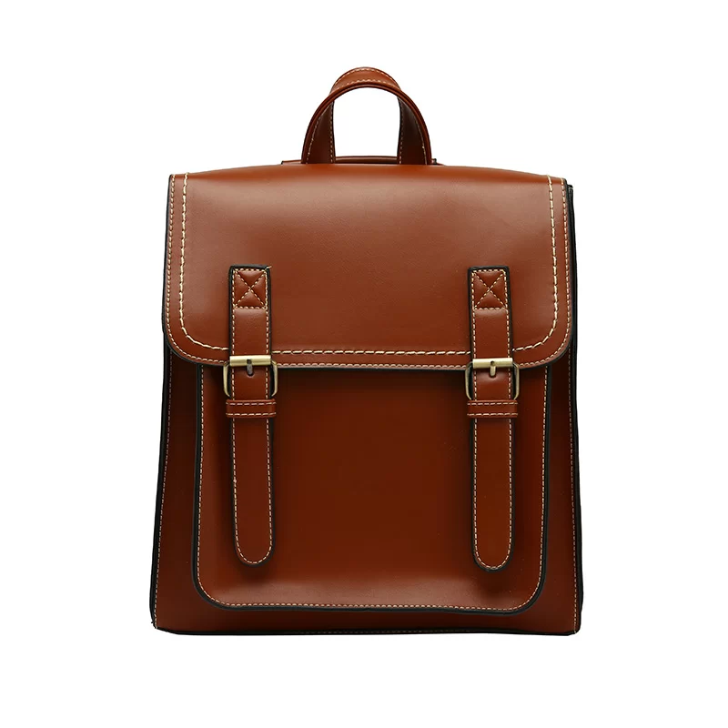 Vintage Backpack Female Pu Leather Bag Women's Backpack Fashion School Bag for Girls High Quality Leisure Shoulder Bag Sac A Dos_8