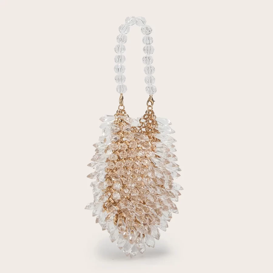 Small and Handmade Acrylic Solid Color Beads Women's Handheld Water Drop Bag Fashionable and Elegant Dinner Bag_12