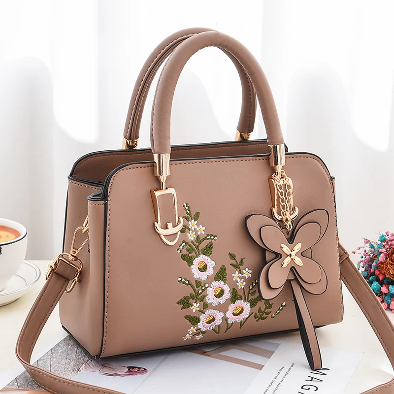 1pc New Fashion Shoulder Bag Large Capacity Soft Leather Handbag Embroidered  Crossbody_5