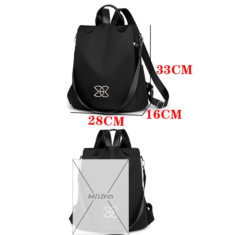 2024 Women's Multifunction Backpacks Casual Nylon Solid Color School Bag For Girls Fashion Anti Theft Travel Bagpack Sac A Dos_1