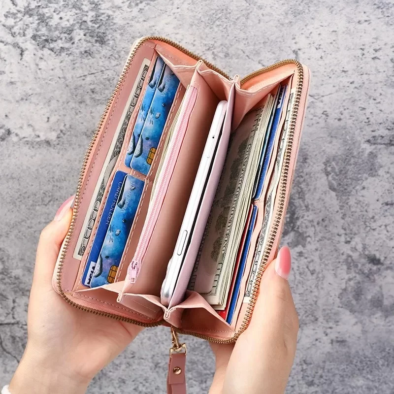 New Fashionable Japanese and Korean Large Capacity Zipper Wallet Long Wallet for Women Handheld Bag for Women_2