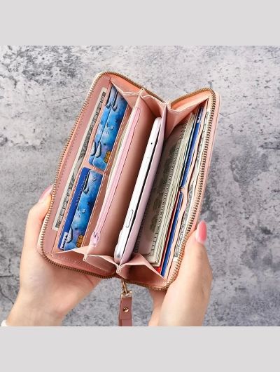 New Fashionable Japanese and Korean Large Capacity Zipper Wallet Long Wallet for Women Handheld Bag for Women